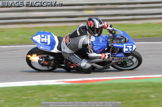 2009-05-09 Monza 0726 Supersport - Free Practice - Alessandro Polita - Suzuki GSX-R600